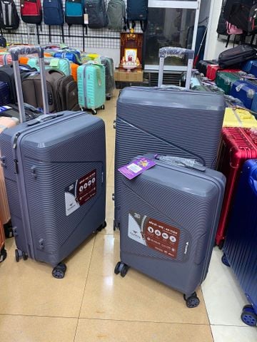 Combo 3 Vali chống bể Tuyệt đối PP8090 Màu Ghi Đậm
