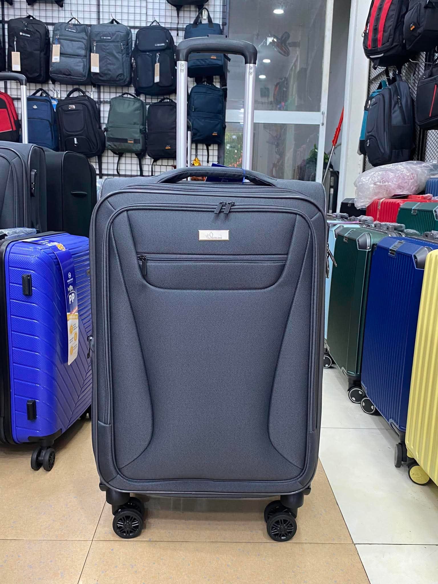 Vali Vải Mã 028 Size 24 Màu Ghi đậm