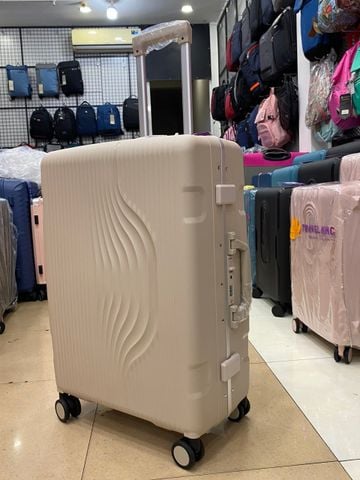 Vali Khung Nhôm Khóa Sập Cao Cấp Chống bể Vỡ 100% Mã 8808 Size 24 Cam đào