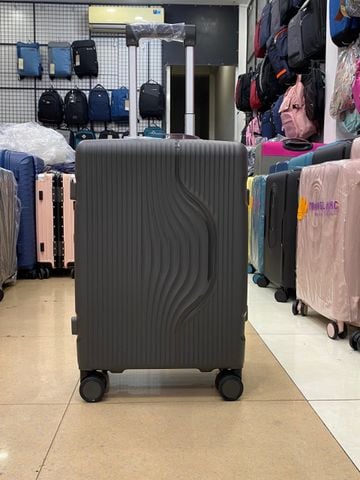 Vali Khung Nhôm Khóa Sập Cao Cấp Chống bể Vỡ 100% Mã 8808 Size 20 Ghi đậm