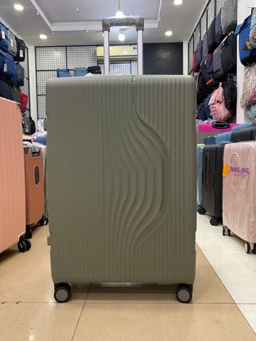 Vali Khung Nhôm Khóa Sập Cao Cấp Chống bể Vỡ 100% Mã 8808 Size 28 rêu nhạt