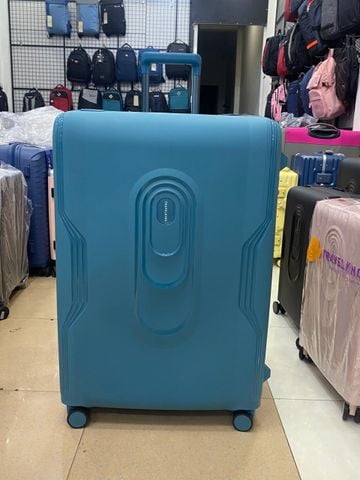 Vali Khung Nhôm, KhungNhựa PP Nguyên Khối Chống bể Vỡ 100% Mã 8805 Size 28 Xanh ghi