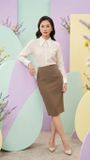  Áo sơ mi nữ công sở tay dài Merriman mã THWSL026 màu NUDE 
