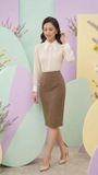  Áo sơ mi nữ công sở tay dài Merriman mã THWSL026 màu NUDE 