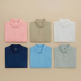  Đồng phục áo polo nam nữ công sở Merriman màu hồng 