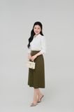  Chân váy nữ form dáng chữ A Merriman mã THGWSK12 màu M.GREEN 