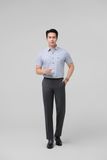  Quần tây nam không ly form classic Merriman mã THMP083 màu GREY 1 