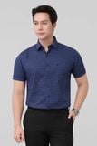  Áo sơ mi nam hoạ tiết Merriman mã THMCS265 ngắn tay màu Navy 