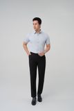  Quần tây nam công sở không ly Merriman mã THMP076 màu đen 