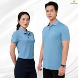  Đồng phục áo polo nam nữ công sở Merriman màu xanh dương 