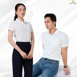  Đồng phục áo polo nam nữ công sở Merriman màu trắng 