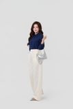  Áo sơ mi nữ công sở cổ nhọn thanh lịch Merrie Ele mã THFWSL038 màu xanh navy 