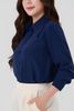  Áo sơ mi nữ công sở cổ nhọn thanh lịch Merrie Ele mã THFWSL038 màu xanh navy 