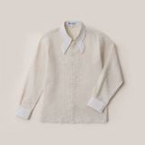  Áo sơ mi nữ công sở tay dài Merriman mã THWSL026 màu NUDE 