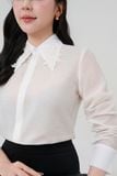  Áo sơ mi nữ dài tay thêu cổ mã THFWSL031 chất liệu mềm nhẹ 