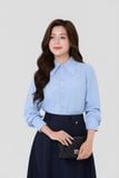  Áo sơ mi nữ công sở cổ nhọn thanh lịch Merrie Ele mã THFWSL038 màu xanh nhạt 