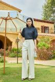  Áo sơ mi nữ cổ đức tay phồng cao cấp mã THFWSS032 màu navy 