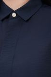 Áo sơ mi nữ cổ đức tay phồng cao cấp mã THFWSS032 màu navy 