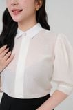  Áo sơ mi nữ cổ đức tay phồng cao cấp mã THFWSS032 màu trắng 