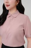  Áo sơ mi nữ cổ bầu ngắn tay mã  THFWSS037 màu hồng 
