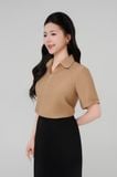  Áo sơ mi nữ ngắn tay THFWSS037 màu nâu 