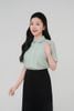  Áo sơ mi nữ cổ bầu ngắn tay THFWSS037 màu xanh mint 