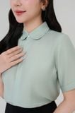  Áo sơ mi nữ cổ bầu ngắn tay THFWSS037 màu xanh mint 
