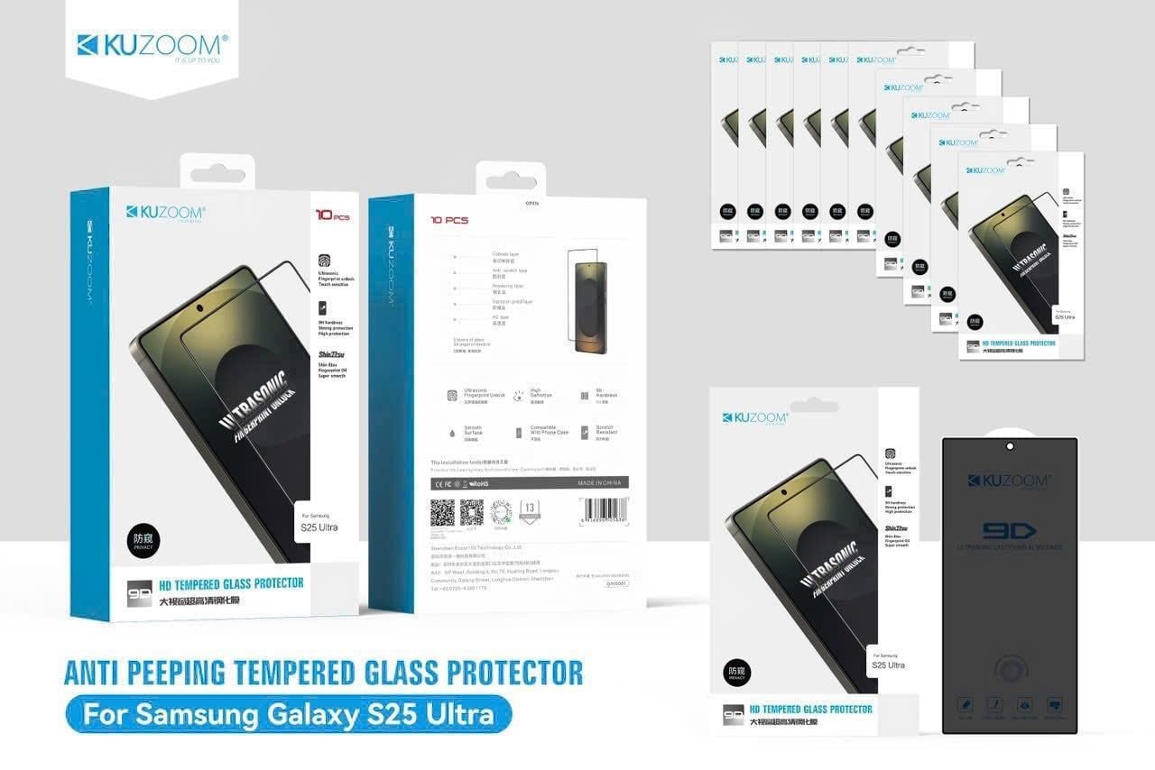  Kính cường lực Kuzoom chống nhìn trộm 2.5D dành cho Samsung S26 Series 