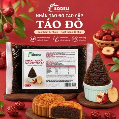 Nhân Hạt sen Táo Đỏ Sodeli 1kg*20g/T