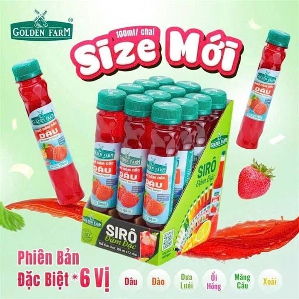 Siro Golden Farm đậm đặc 100ml 6 vị - 12c/lốc
