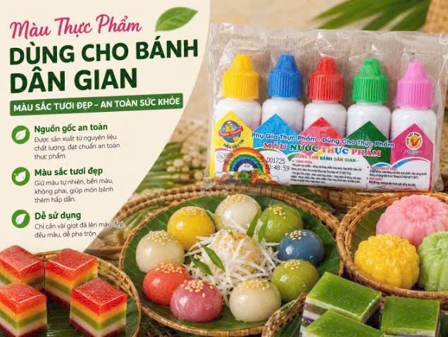 Set 5 màu nước thực phẩm Thiên Thành - 200 set/T