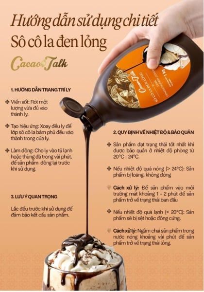 Sốt Socola đen lỏng Cacao Talk 1kg