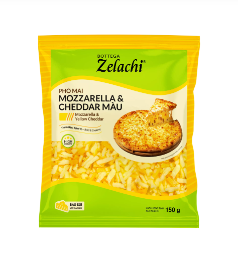 Phomai Mozza mix Cheddar bào Zelachi 1kg