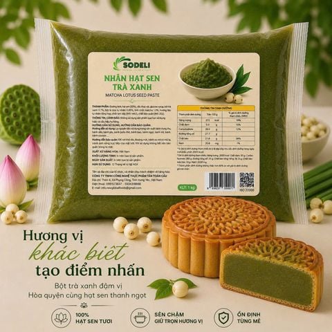 Nhân Trà Xanh Hạt Sen SODELI 1kg*20g/T