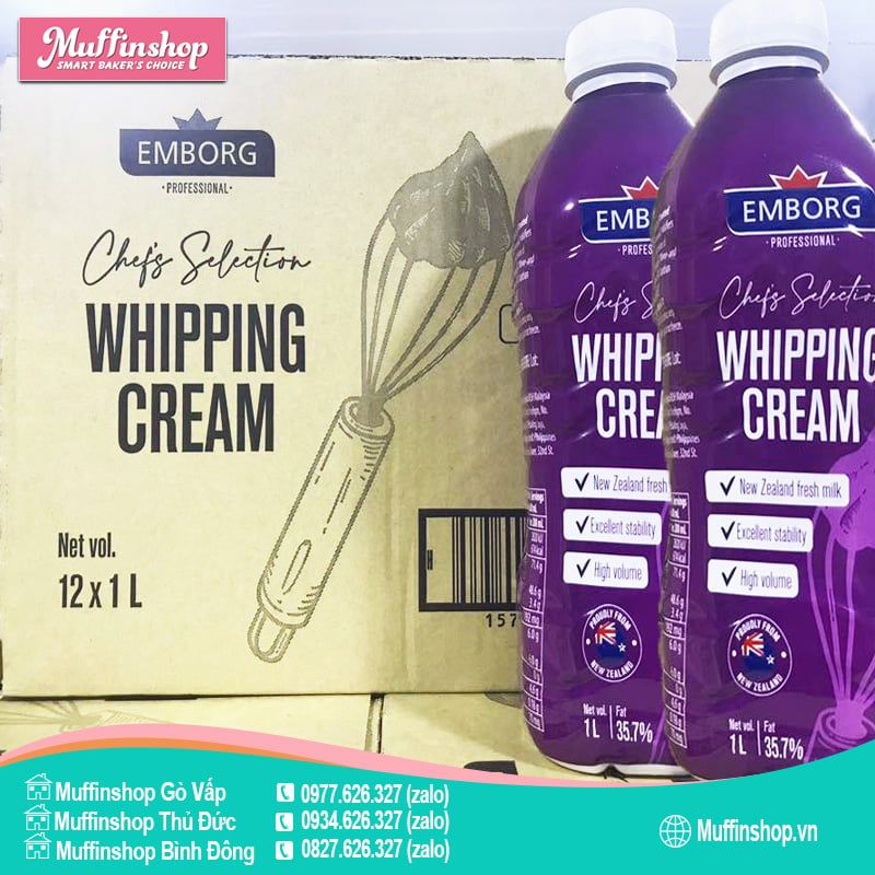 Whipping Cream Emborg 1L - 12h/T