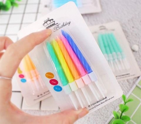 Nến xoăn nhiều màu 10 cây/ vỉ
