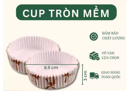 Khuôn giấy nhún TRÒN 8.5 - 200c * 10cây/ T