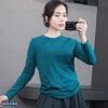 Áo thun dài tay trẻ em (phom rộng) túi ngực style US A6140 / XANH LÁ