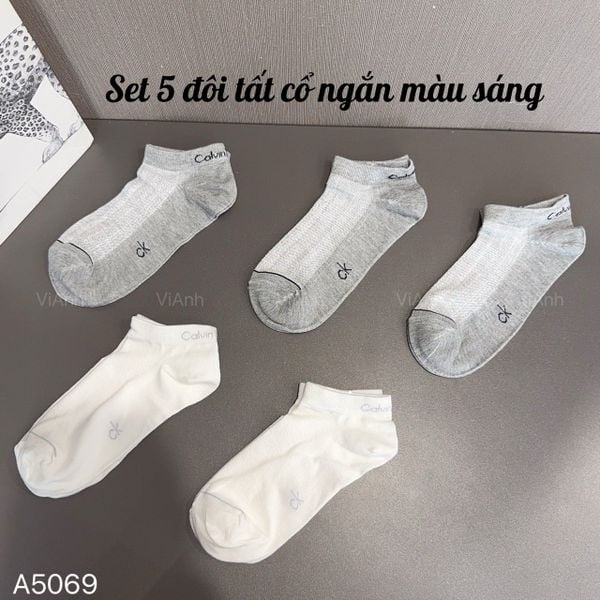 Set 5 đôi tất cổ ngắn C. / MÀU SÁNG NGẪU NHIÊN ( R35 )
