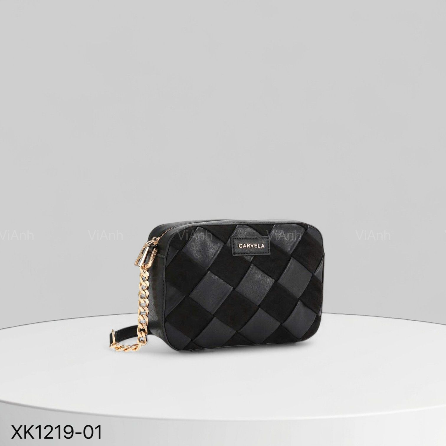 Túi xách X19 xuất Âu chữ nhật đeo chéo XK1219 / 22x16 / ĐEN