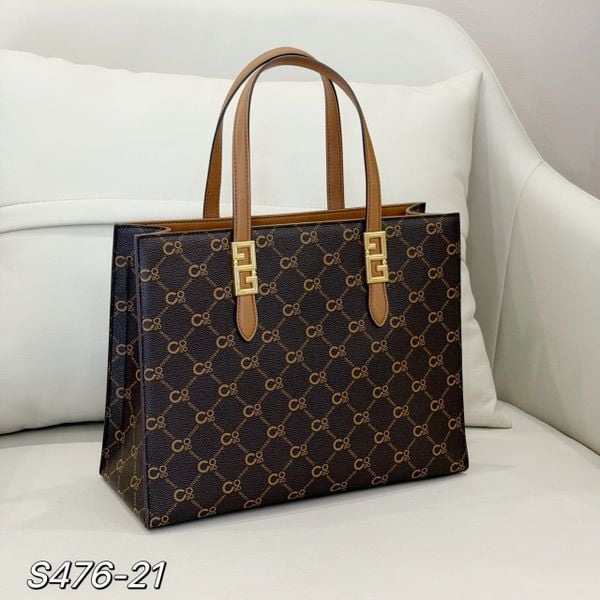 Túi xách tay Coogi / 30x23 / NÂU KHOÁ ĐỒNG