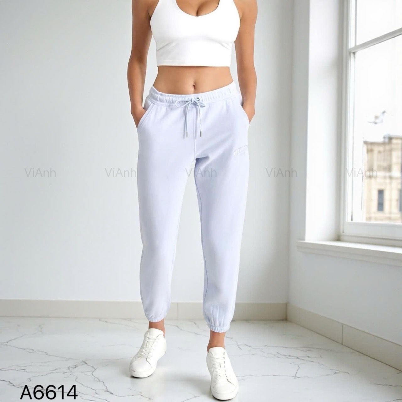 Quần nỉ K14 gấu chun style US UK / XANH