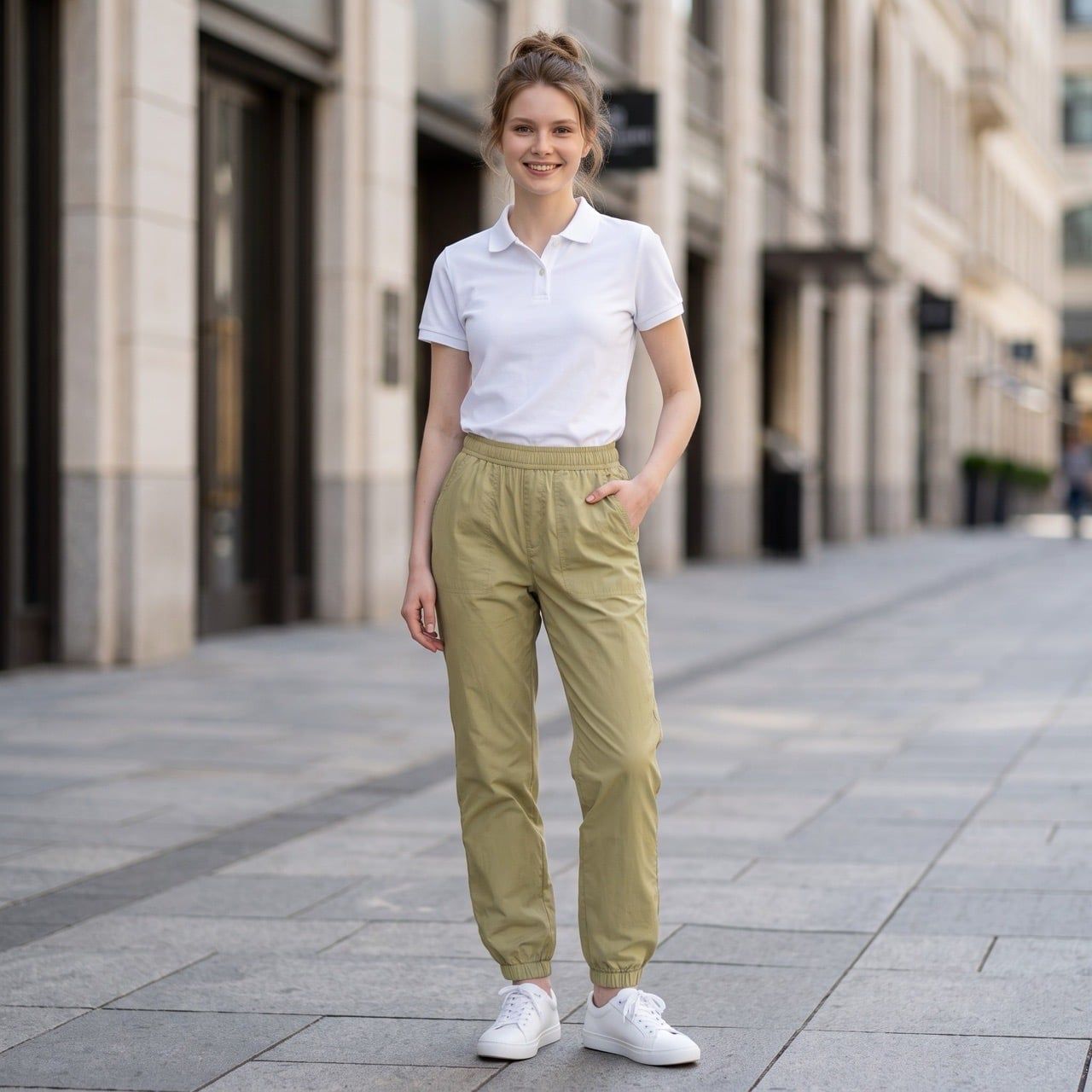 Quần jogger gió mềm style US H82 / XANH