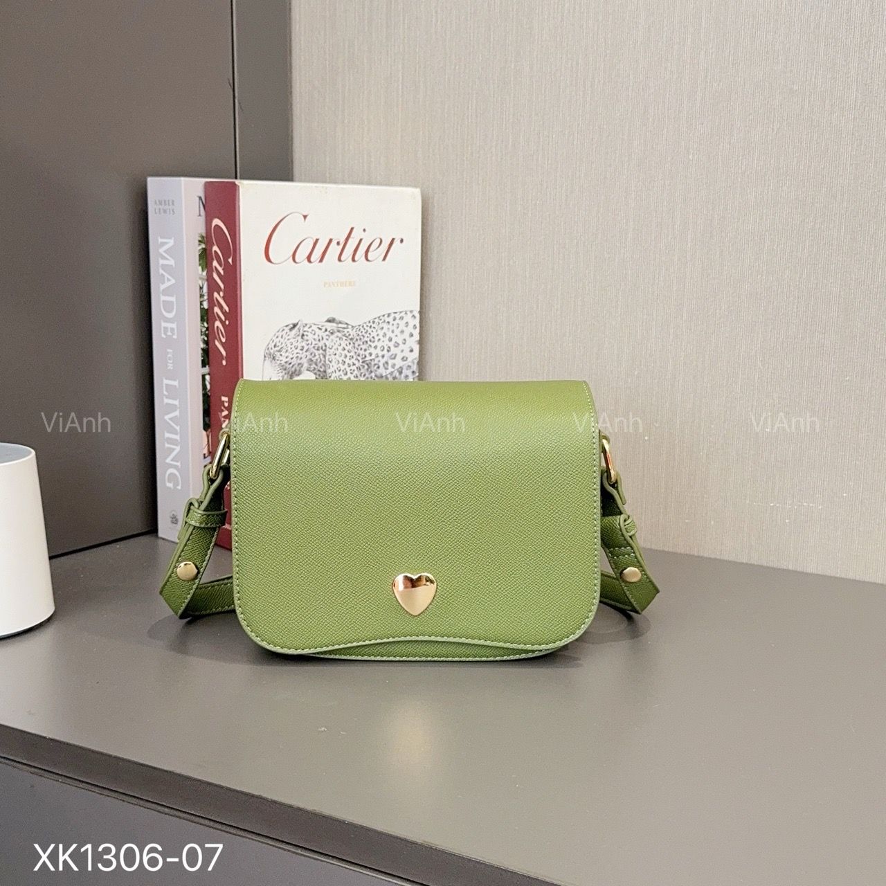 Túi xách style Âu Mỹ chữ nhật đeo chéo / 20x15 / XANH