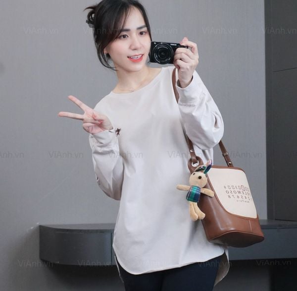 Áo thun A23 phom rộng dài tay style Nhật A6223 / BE