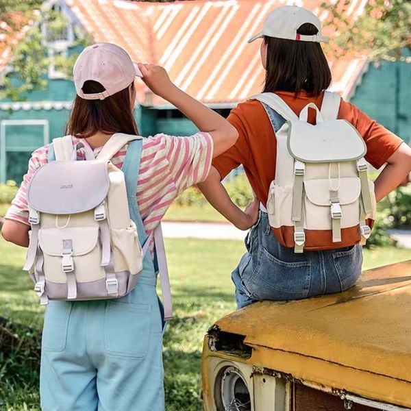 Balo Mr Ace / 25x38 / TRẮNG PHỐI TÍM