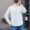 Áo sơmi dài tay  linen kiểu Hàn A5923 / TRẮNG A23