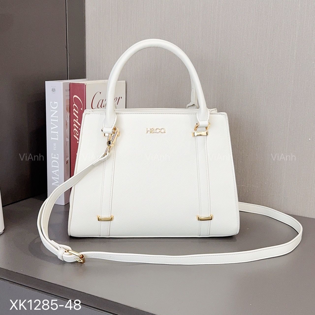 Túi xách T85 style Âu Mỹ phom thang xách tay CĐC XK1285 / m25 đ30 c22 / TRẮNG