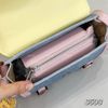Túi hoạ tiết gấu thêu Teddy / 15x22 / XANH HỒNG NẮP VÀNG