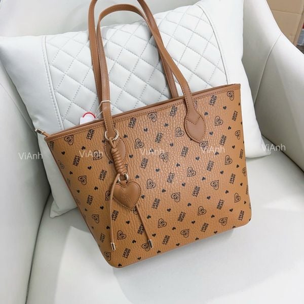 Túi S45N tote Happy Heart CHR S45-18 / m40 đ31 c28 / NÂU BÒ